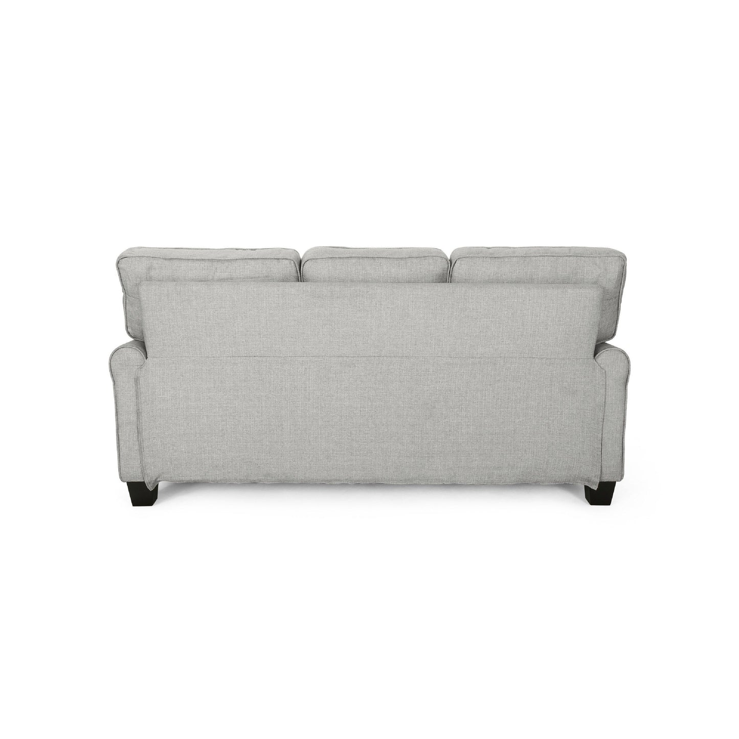 Canapé 3 places Danny, tissu gris clair moderne et sièges moelleux, 76 pouces