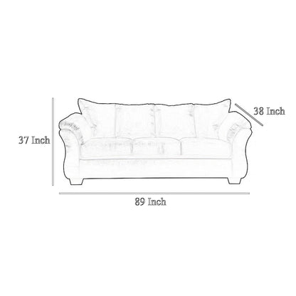 Canapé Dari, polyester gris pavé, accoudoirs en mousse, 226 cm