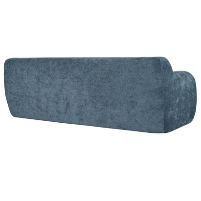 Canapé 3 places bleu foncé minimaliste à compression 81,5 avec grandes assises et rembourrage en mousse haute densité pour salons