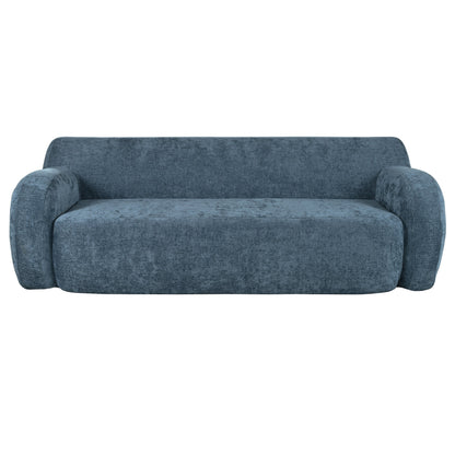 Canapé 3 places bleu foncé minimaliste à compression 81,5 avec grandes assises et rembourrage en mousse haute densité pour salons