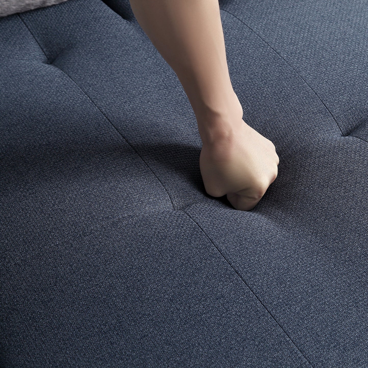 Canapé-lit en tissu imperméable bleu foncé avec haut-parleur Bluetooth