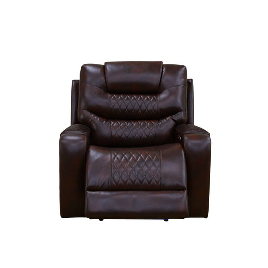 Fauteuil inclinable en cuir respirant marron foncé