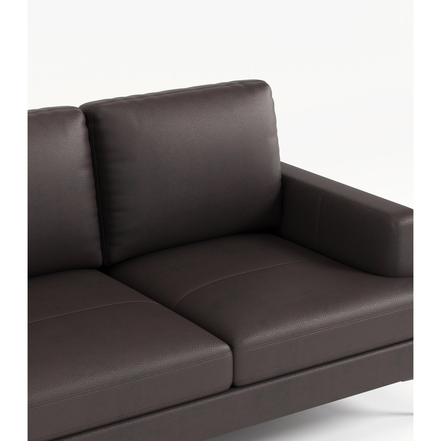 Canapé 3 places de luxe en cuir véritable marron foncé 77 avec chargeur USB pour le salon