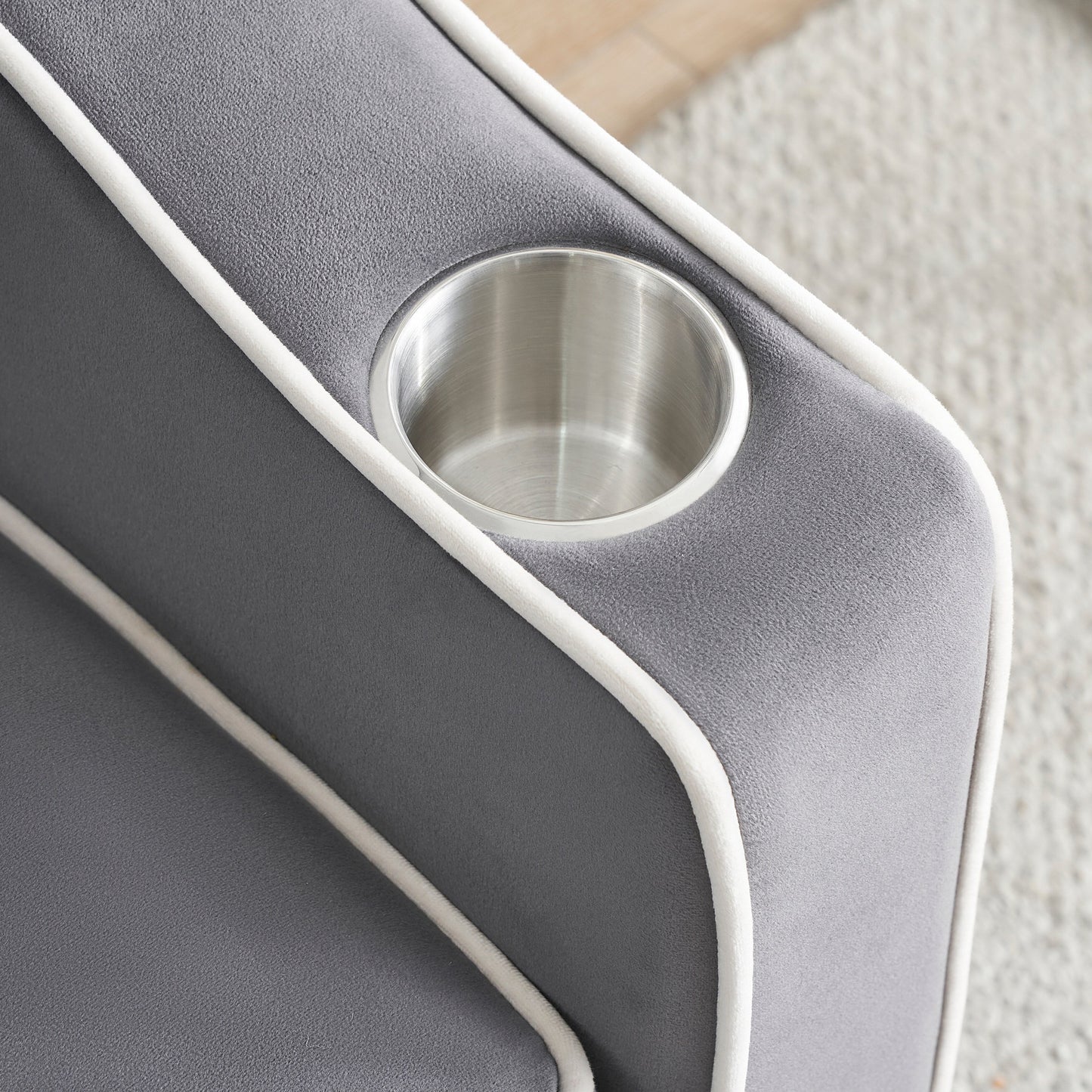 Canapé-lit simple convertible gris foncé avec port de chargement USB