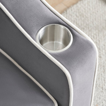 Canapé-lit simple convertible gris foncé avec port de chargement USB