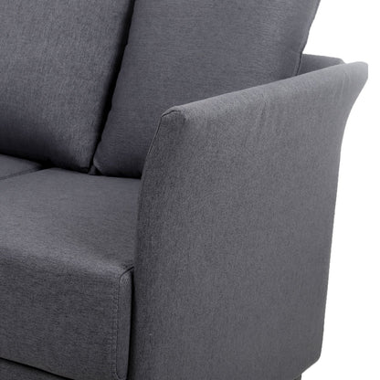 Canapé 3 places amovible en lin gris foncé avec structure en métal