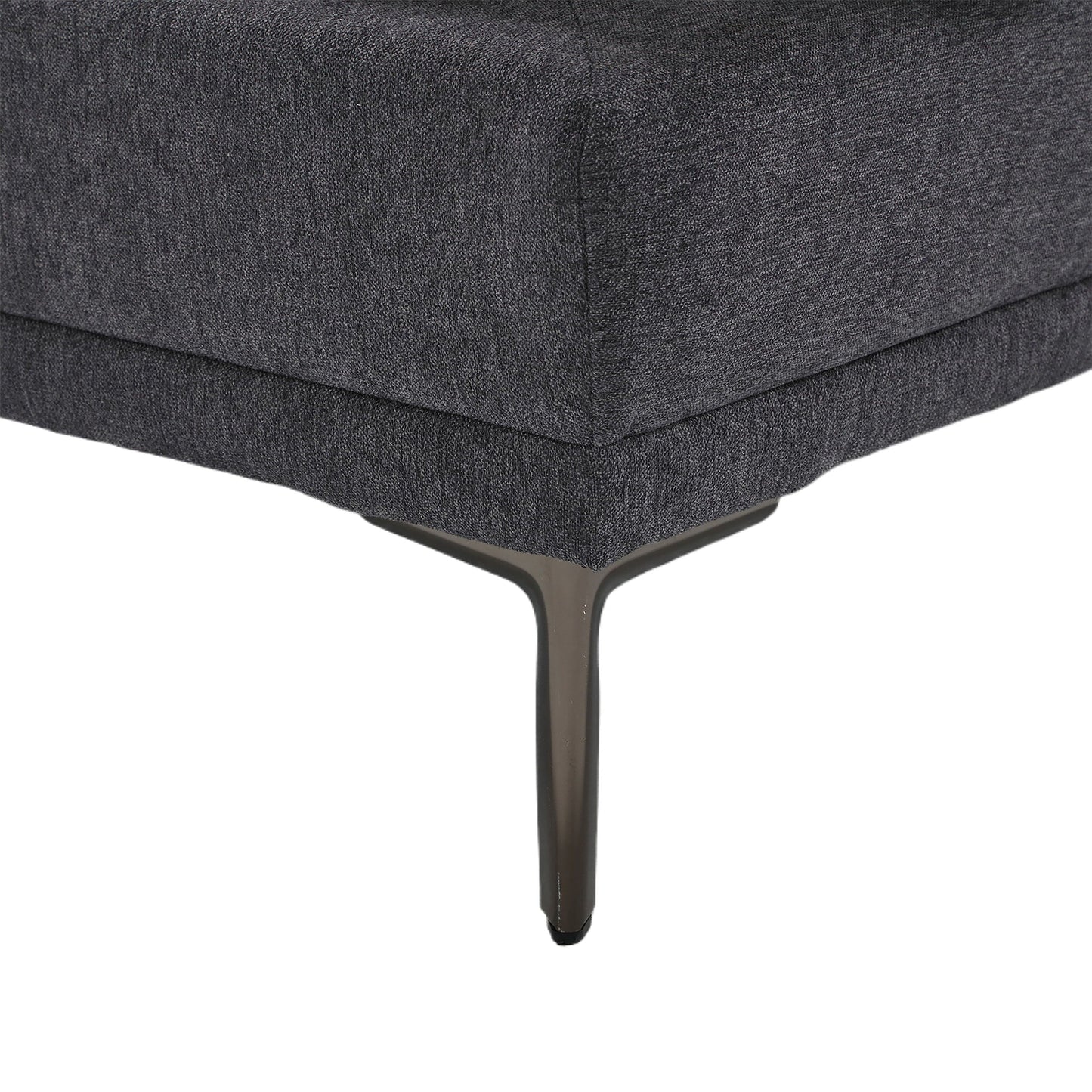 Canapé causeuse en lin gris foncé avec accoudoirs réglables