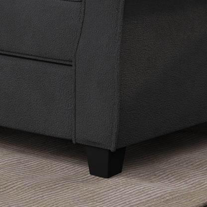 Canapé causeuse moderne gris foncé 56,3" avec accoudoirs ronds et cadre en bois massif pour le salon