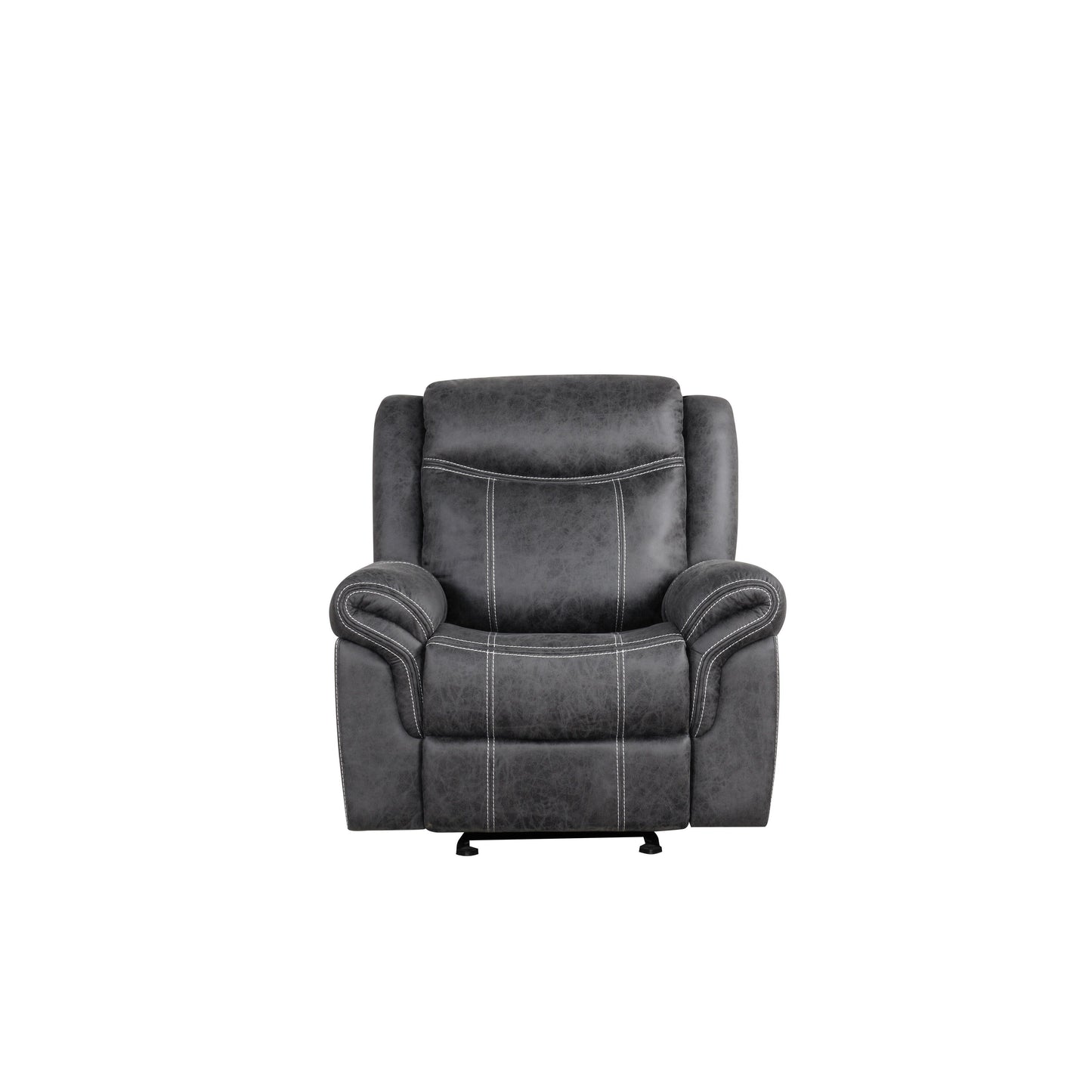 Fauteuil inclinable électrique en microfibre polie gris foncé