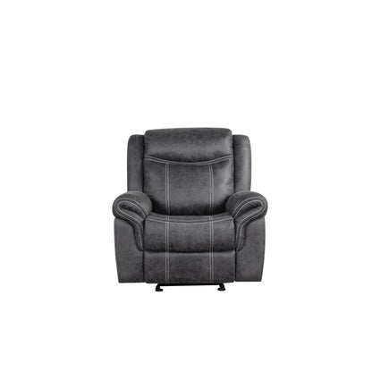 Fauteuil inclinable électrique en microfibre polie gris foncé