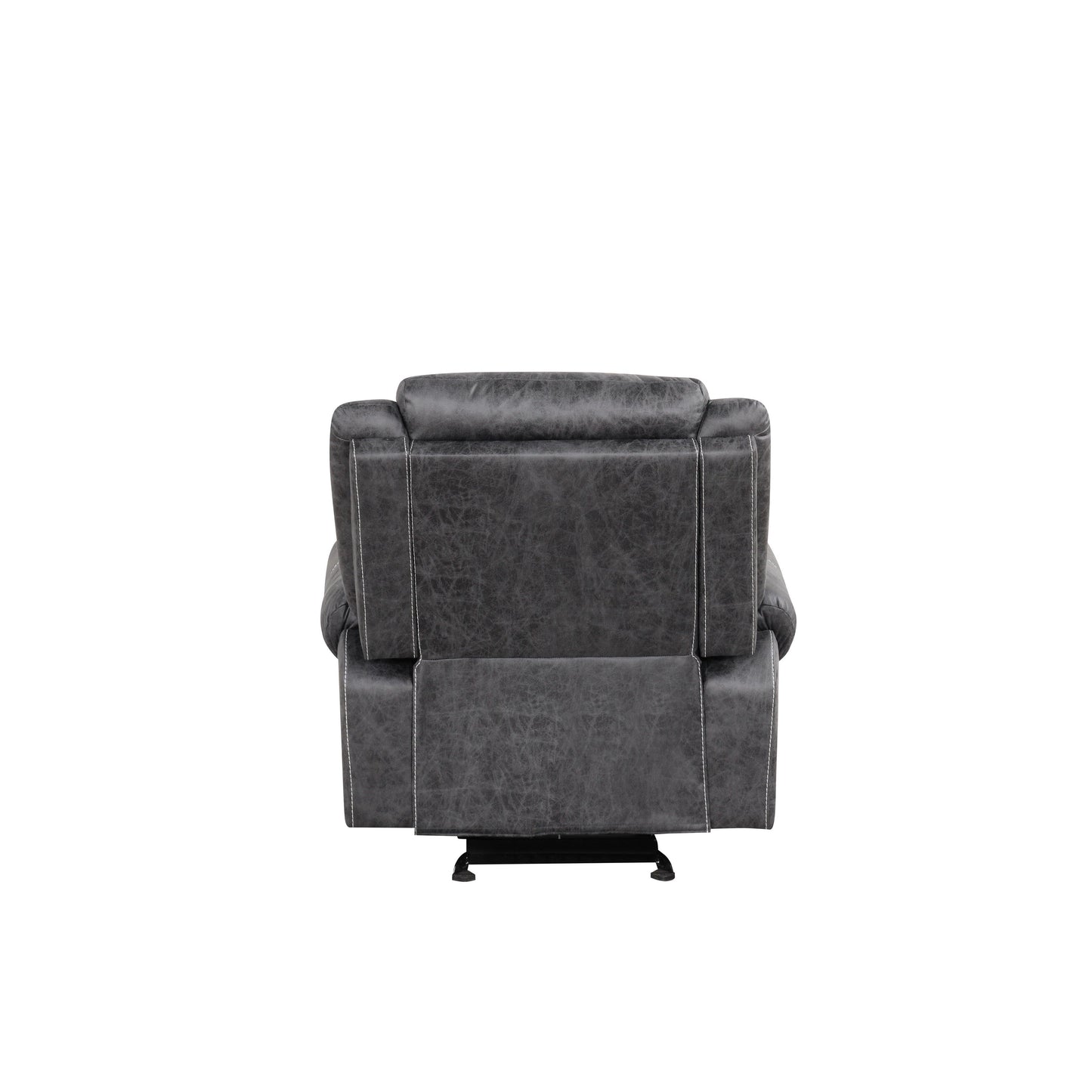 Fauteuil inclinable électrique en microfibre polie gris foncé