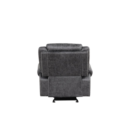 Fauteuil inclinable électrique en microfibre polie gris foncé
