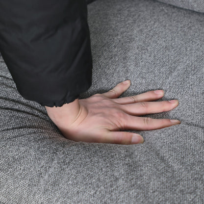 Canapé 3 places en chenille douce gris foncé avec structure en bois massif - 34,40 x 84,60 x 33,85