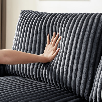 Canapé causeuse en tissu gris foncé 71 avec accoudoir carré de rangement et port USB pour le salon