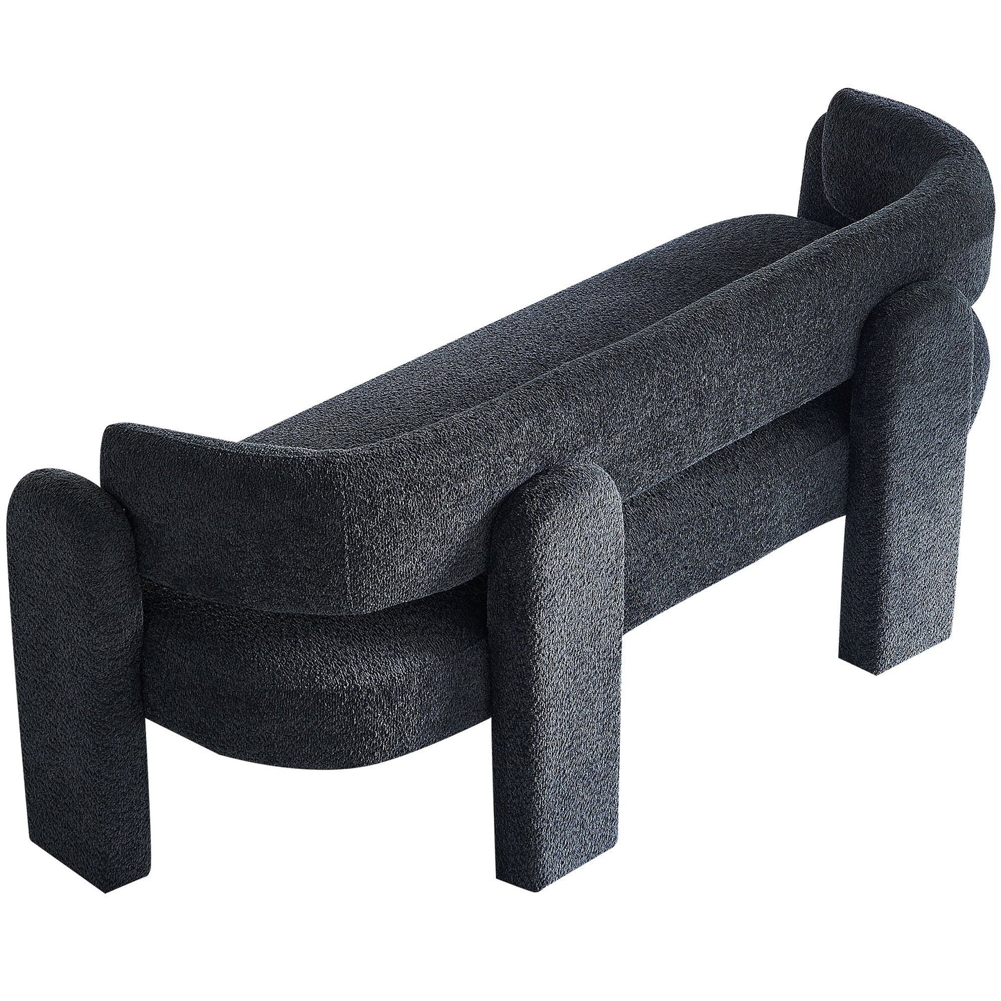 Canapé simple Boucle gris foncé avec cadre en bois massif