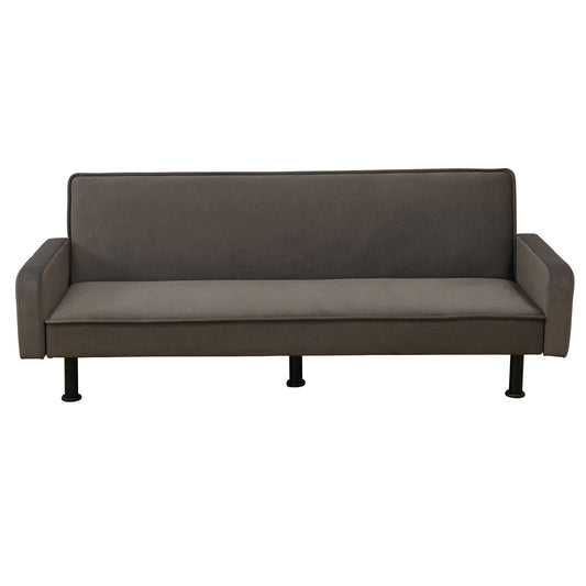 Canapé 1 pièce en tissu moelleux et respirant gris foncé pour salon