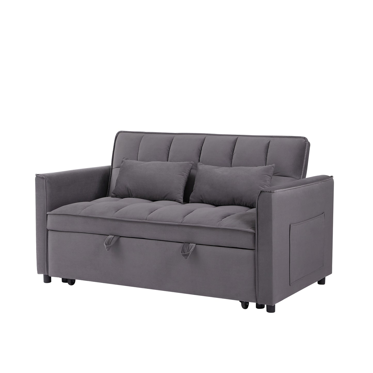 Canapé-lit gris foncé avec sac de rangement