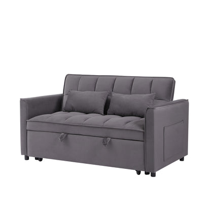 Canapé-lit gris foncé avec sac de rangement