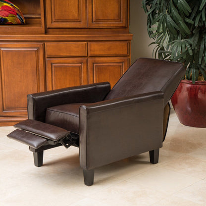 Fauteuil club inclinable Darvis en cuir reconstitué noir par Christopher Knight Home