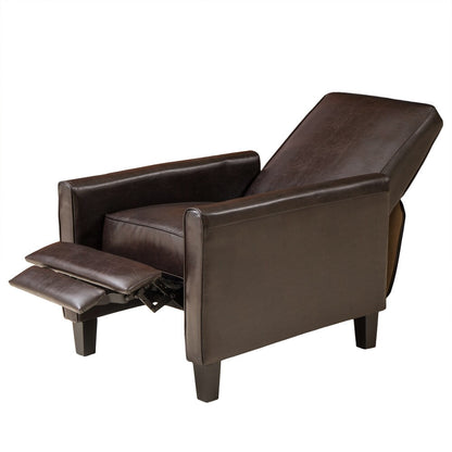 Fauteuil club inclinable Darvis en cuir reconstitué noir par Christopher Knight Home