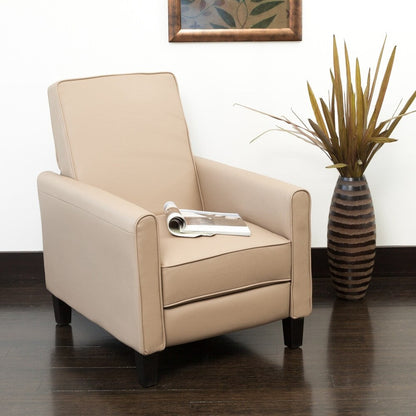 Fauteuil club inclinable Darvis en cuir reconstitué noir par Christopher Knight Home