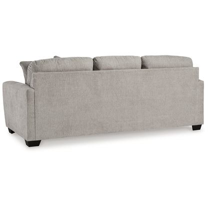 Canapé Delaney, polyester gris, 5 coussins décoratifs, noir, 246 cm