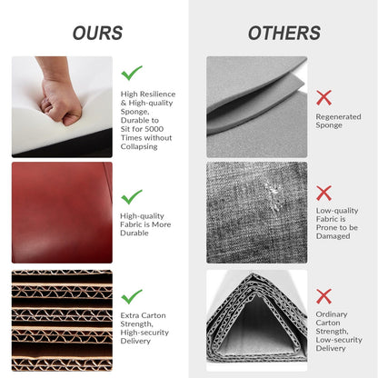 Lot de 2 chaises pivotantes modernes en cuir véritable Demeter pour chambre d'enfant avec garnitures cloutées par HULALA HOME