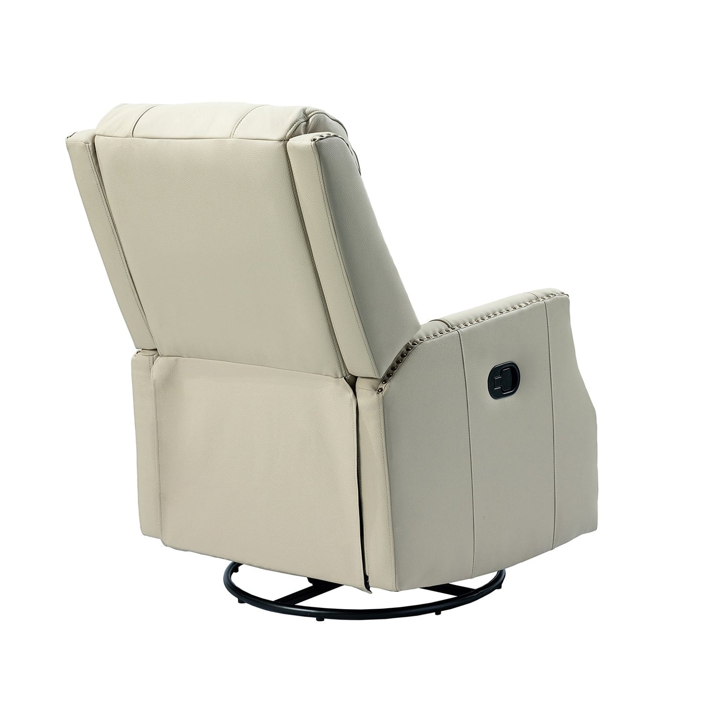 Lot de 2 chaises pivotantes modernes en cuir véritable Demeter pour chambre d'enfant avec garnitures cloutées par HULALA HOME