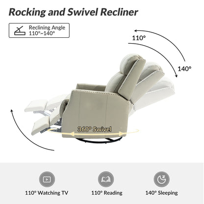 Lot de 2 chaises pivotantes modernes en cuir véritable Demeter pour chambre d'enfant avec garnitures cloutées par HULALA HOME