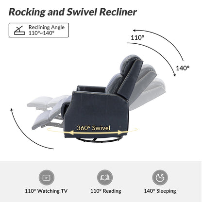 Lot de 2 chaises pivotantes modernes en cuir véritable Demeter pour chambre d'enfant avec garnitures cloutées par HULALA HOME