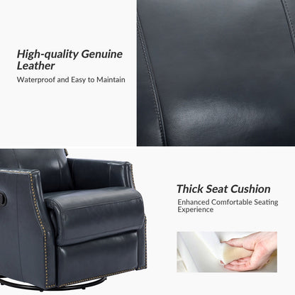 Lot de 2 chaises pivotantes modernes en cuir véritable Demeter pour chambre d'enfant avec garnitures cloutées par HULALA HOME