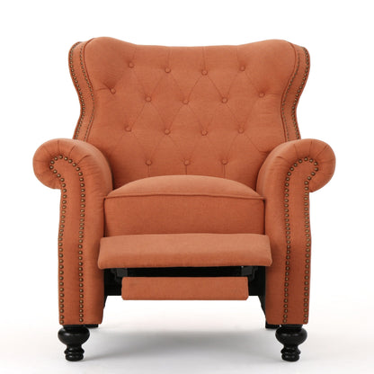 Fauteuil inclinable capitonné à point de diamant avec garniture cloutée