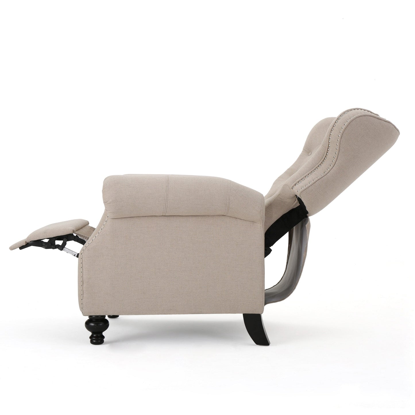 Fauteuil inclinable capitonné à point de diamant avec garniture cloutée