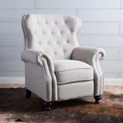 Fauteuil inclinable capitonné à point de diamant avec garniture cloutée