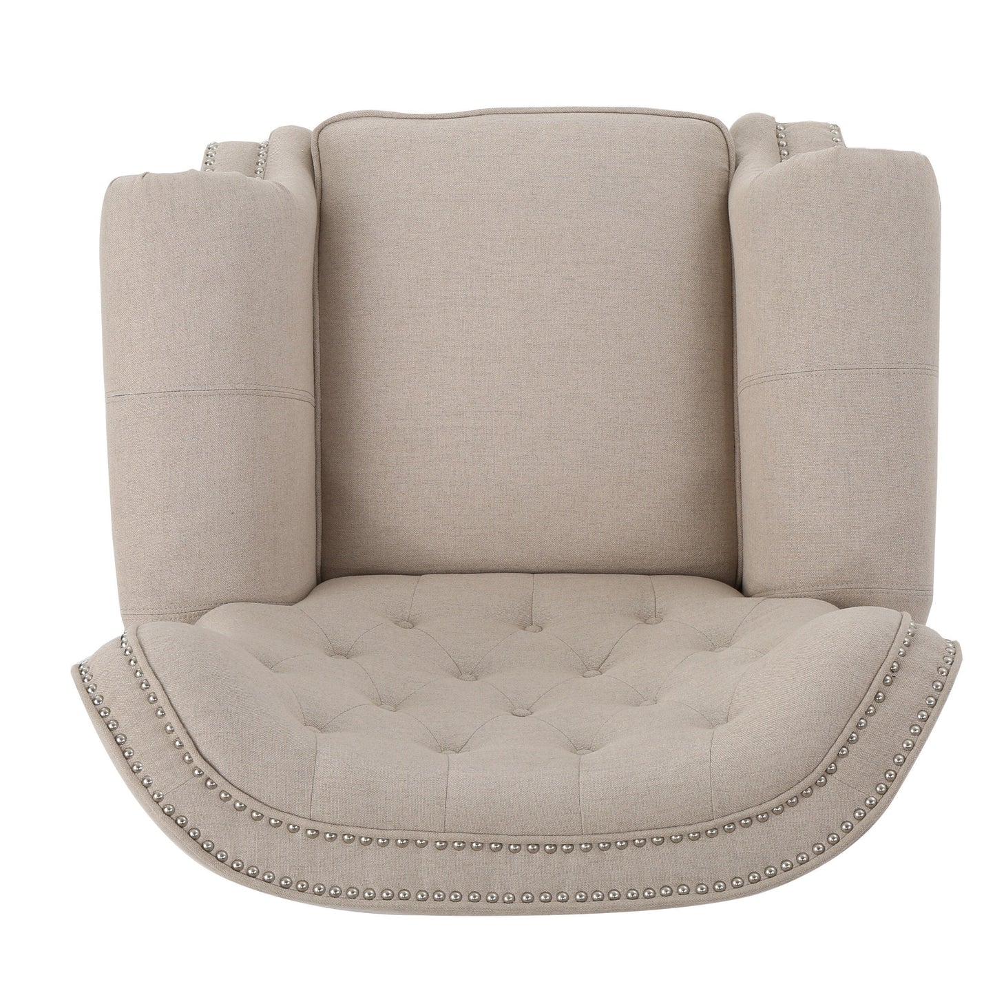 Fauteuil inclinable capitonné à point de diamant avec garniture cloutée