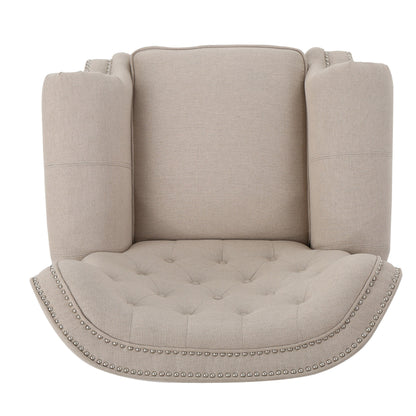 Fauteuil inclinable capitonné à point de diamant avec garniture cloutée
