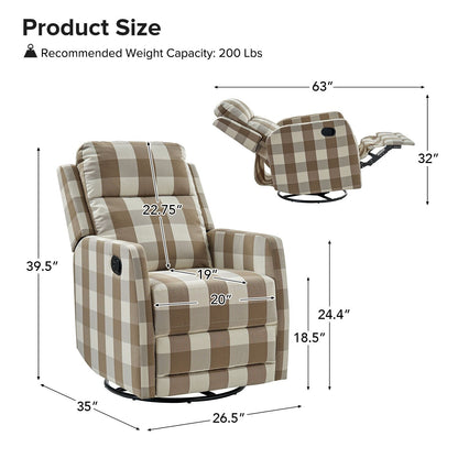 Fauteuil inclinable pivotant à 360 degrés Diana Modern en polyester par HULALA HOME