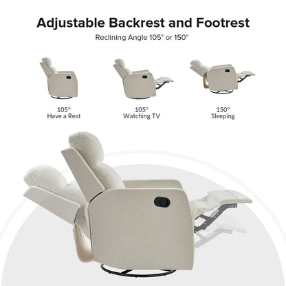 Fauteuil inclinable pivotant à 360 degrés Diana Modern en polyester par HULALA HOME