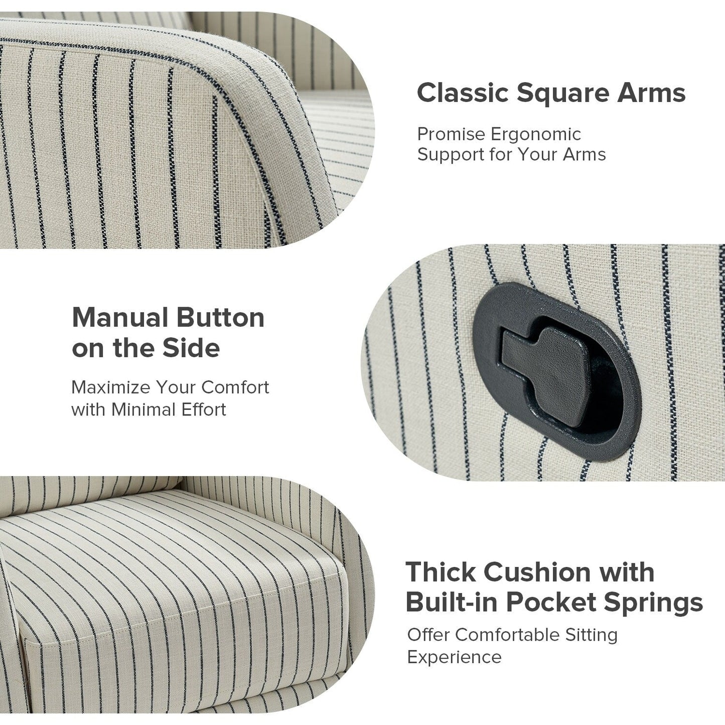 Fauteuil inclinable pivotant à 360 degrés Diana Modern en polyester par HULALA HOME