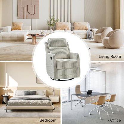 Fauteuil inclinable pivotant à 360 degrés Diana Modern en polyester par HULALA HOME