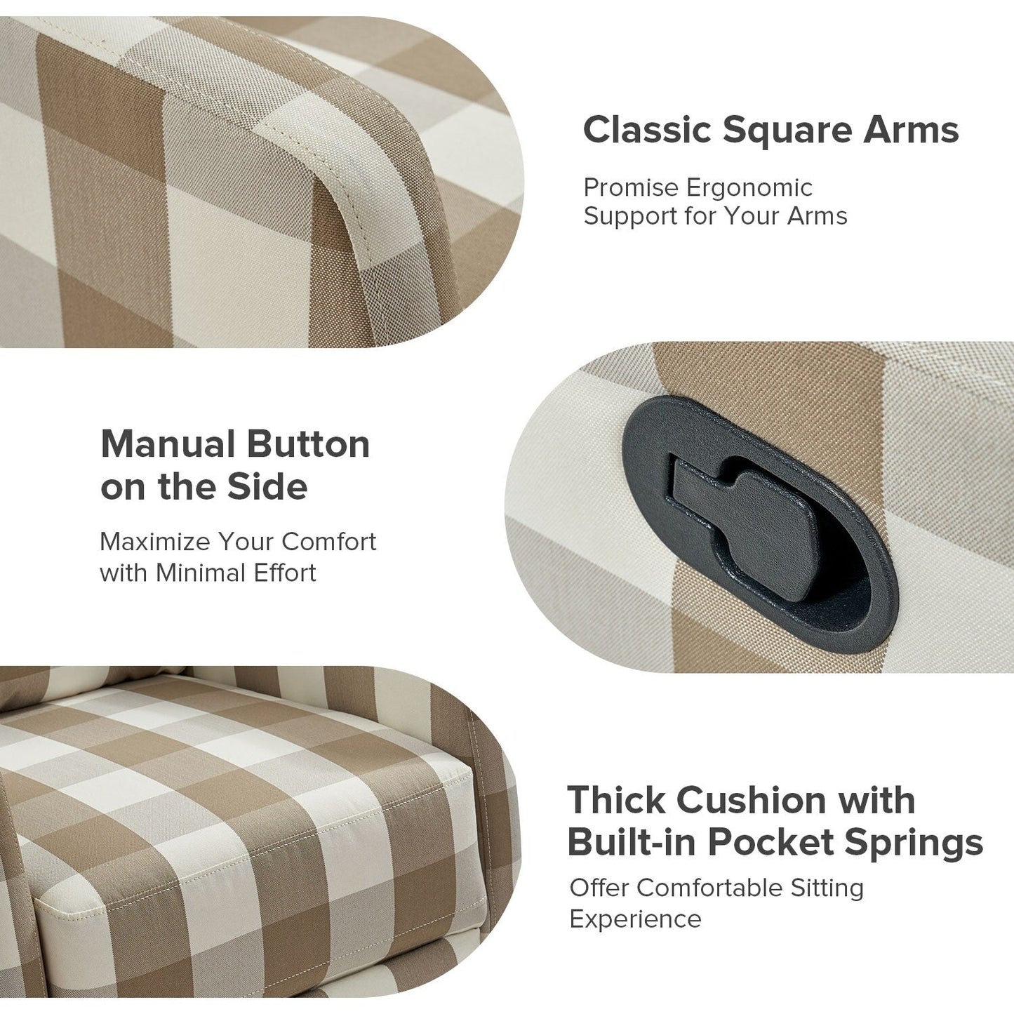 Fauteuil inclinable pivotant à 360 degrés Diana Modern en polyester par HULALA HOME