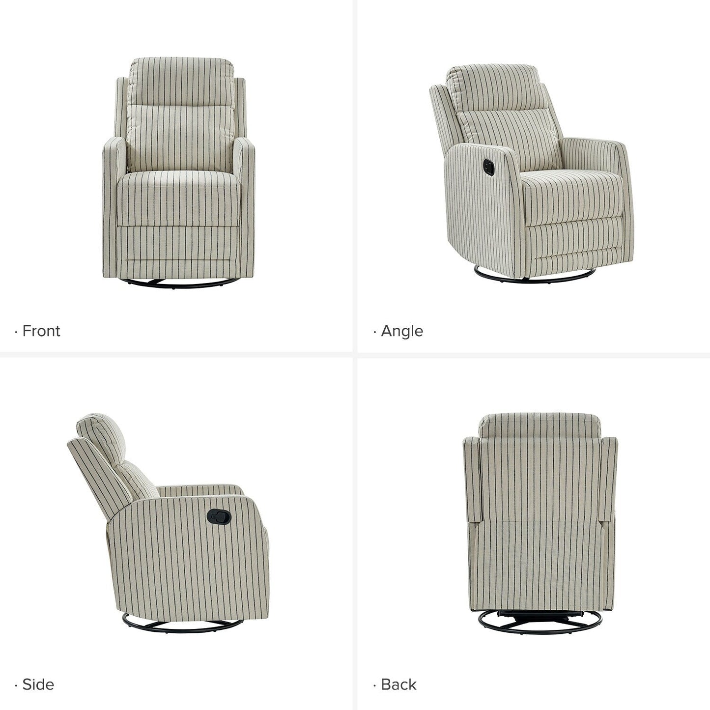 Fauteuil inclinable pivotant à 360 degrés Diana Modern en polyester par HULALA HOME