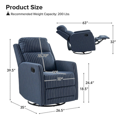 Fauteuil inclinable pivotant à 360 degrés Diana Modern en polyester par HULALA HOME