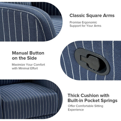 Fauteuil inclinable pivotant à 360 degrés Diana Modern en polyester par HULALA HOME