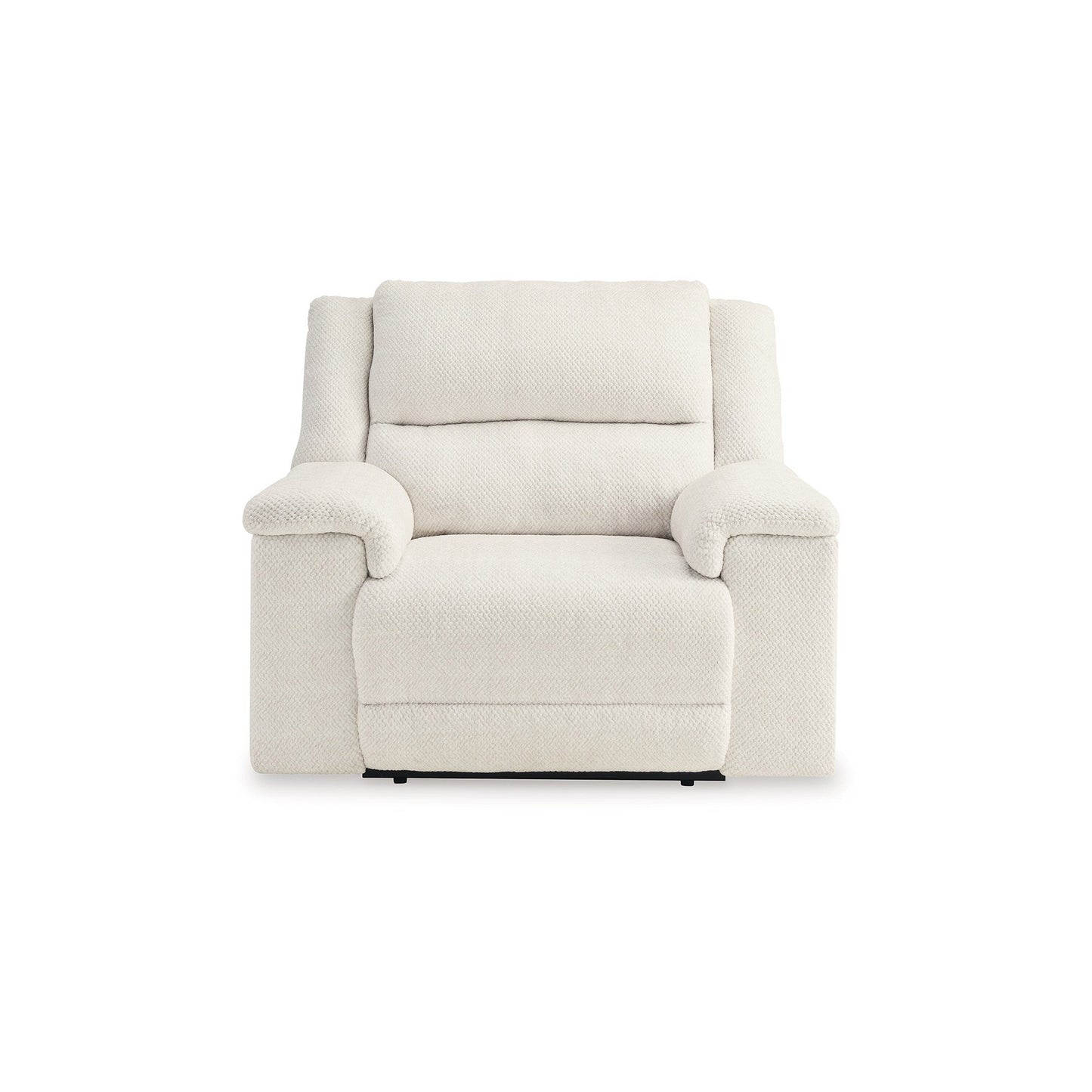 Fauteuil inclinable électrique Dino avec ports USB et accoudoirs en bloc, polyester blanc