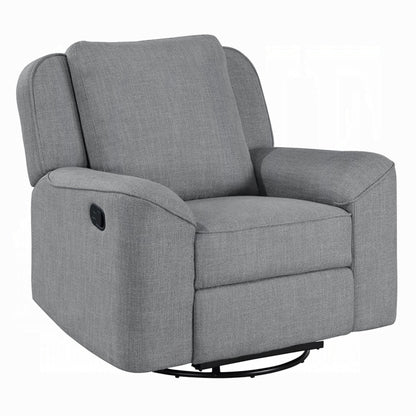Fauteuil inclinable manuel Diny, pivotant, tissu en lin gris doux