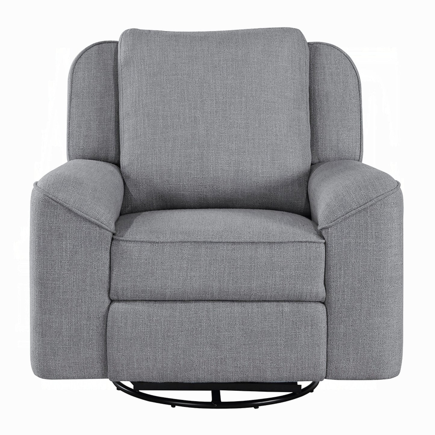 Fauteuil inclinable manuel Diny, pivotant, tissu en lin gris doux