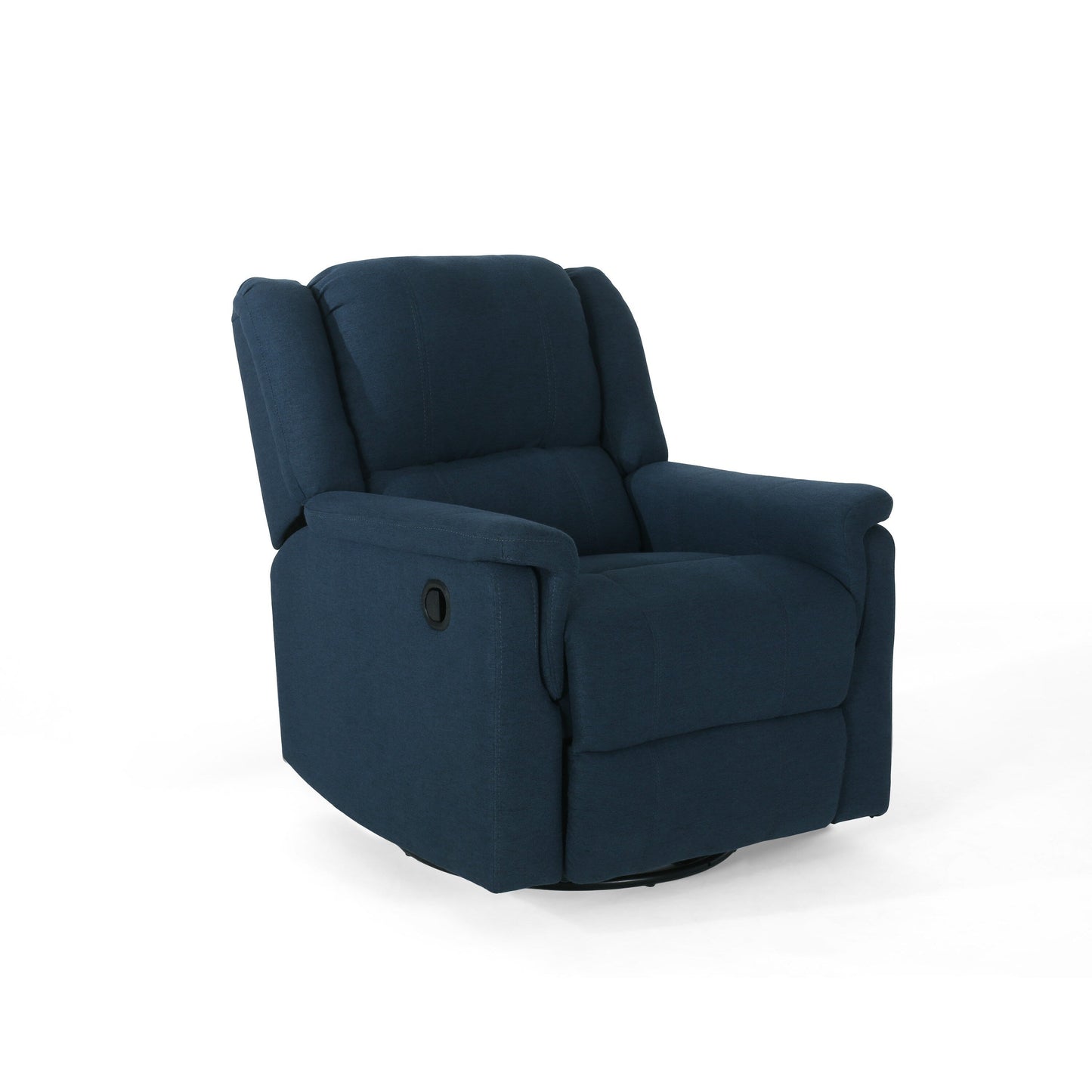 Fauteuil inclinable pivotant manuel Doi, tissu bleu marine