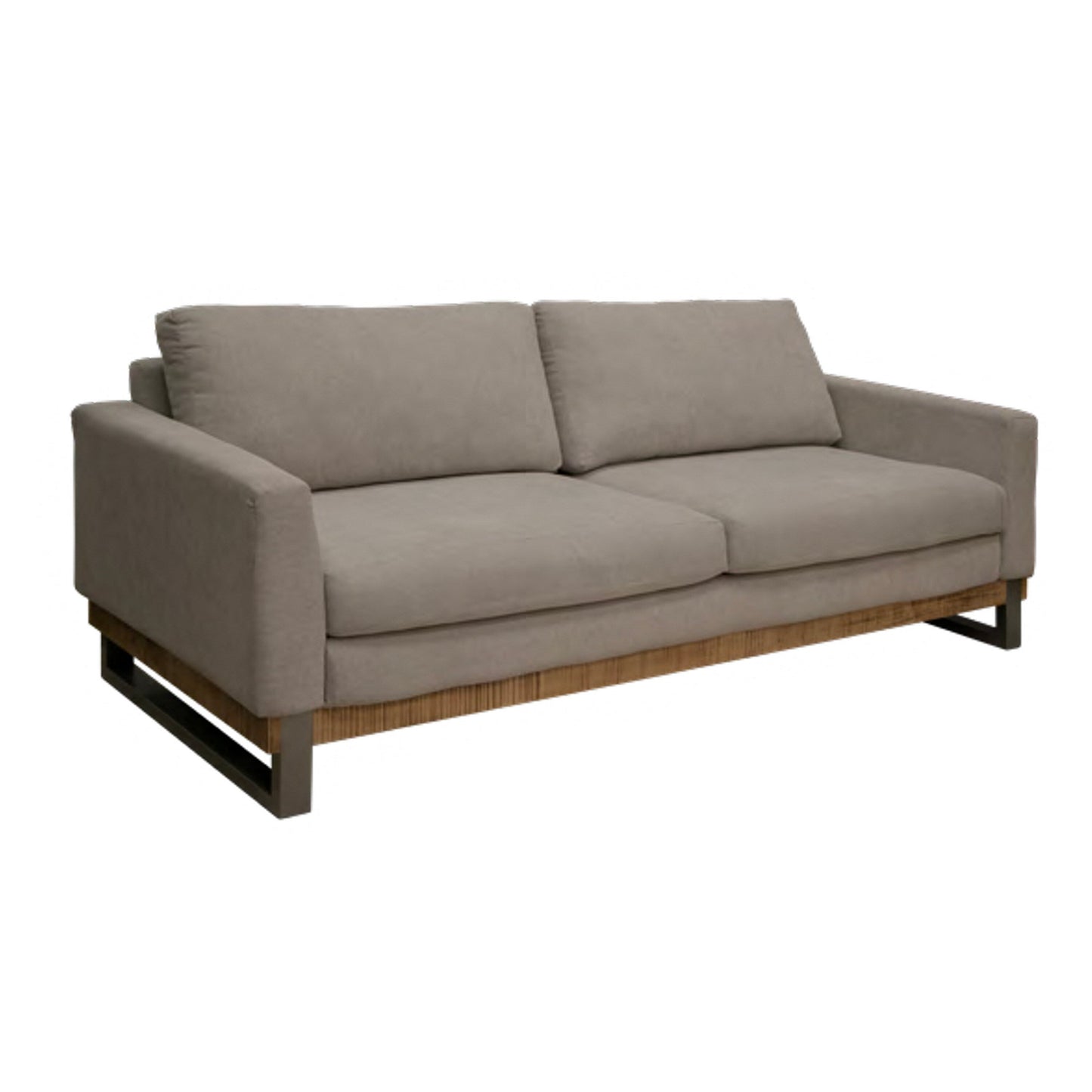 Canapé dôme avec 2 coussins décoratifs, 86 pouces, bois massif, polyester gris amande