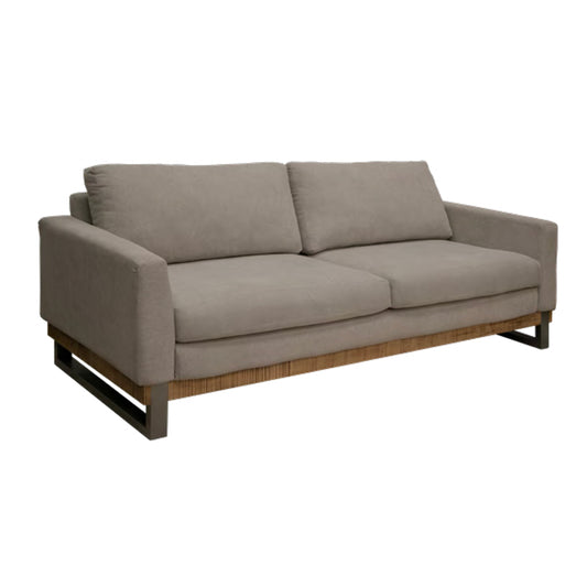 Canapé dôme avec 2 coussins décoratifs, 86 pouces, bois massif, polyester gris amande